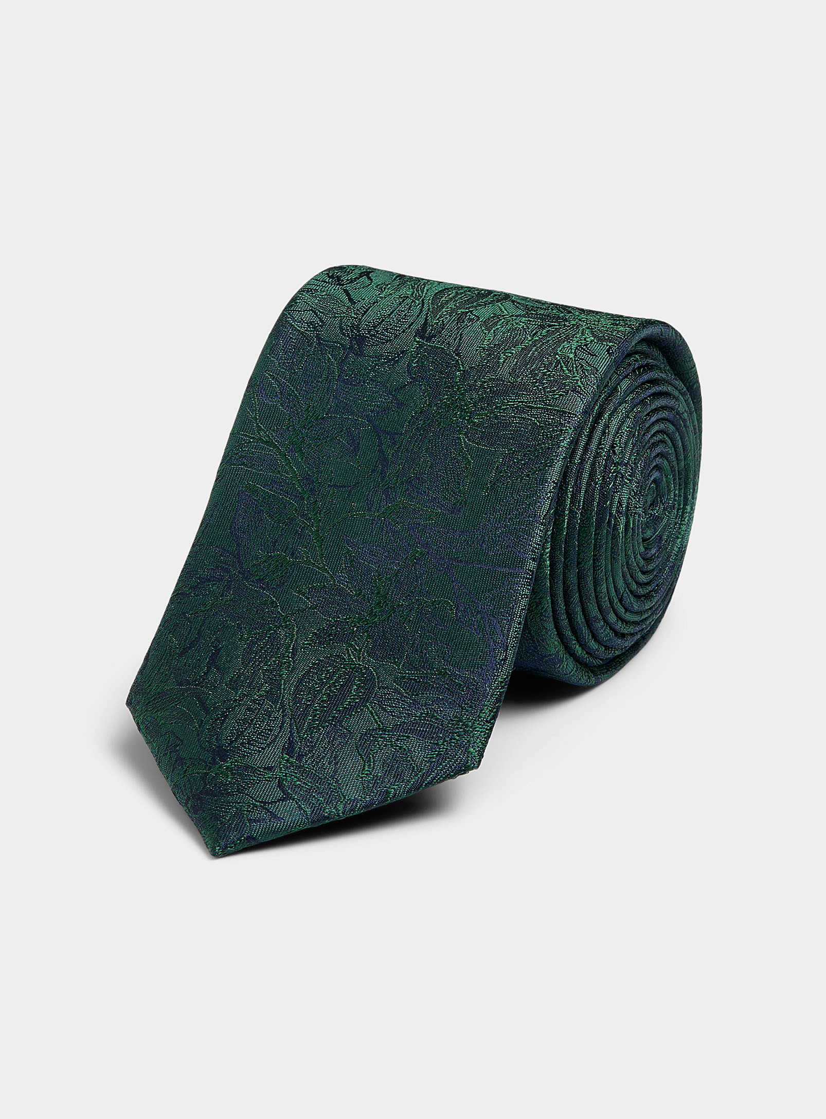 Le 31 - Men's Jacquard foliage emerald tie