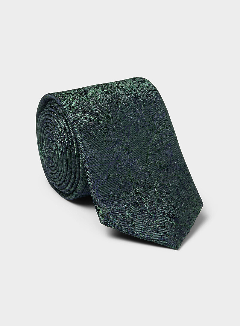 Jacquard foliage emerald tie product image (primary)