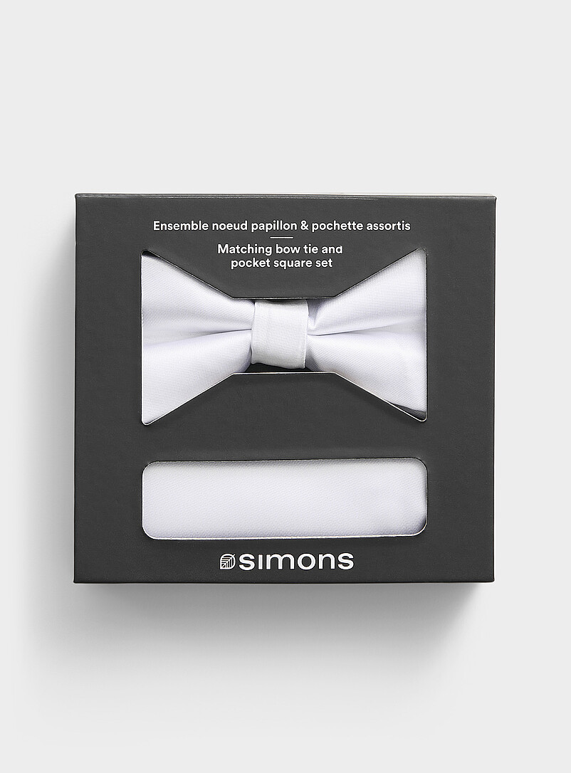 Solid bow tie and pocket square set product image 2