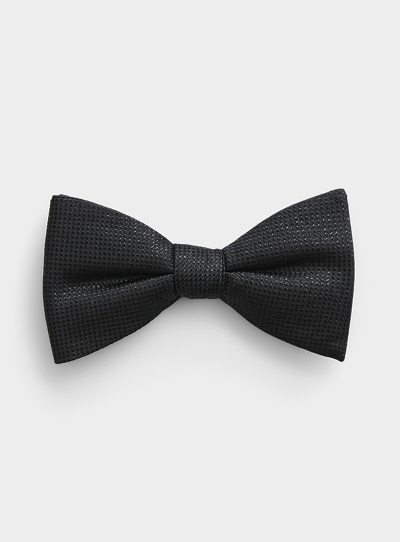 Shimmery black bow tie product image (primary)