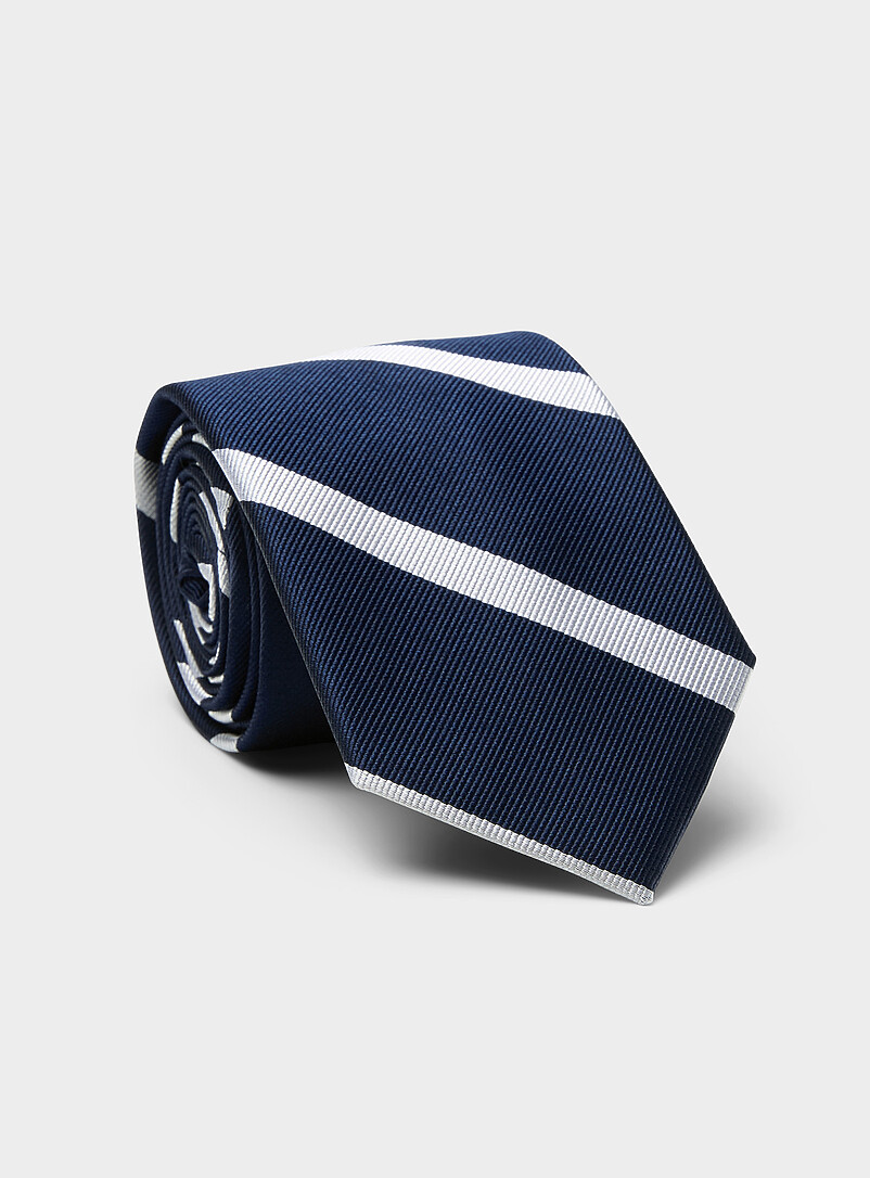 Pure silk minimalist stripe tie product image (primary)