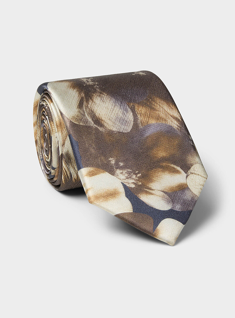 Sepia floral 100% silk tie product image (primary)