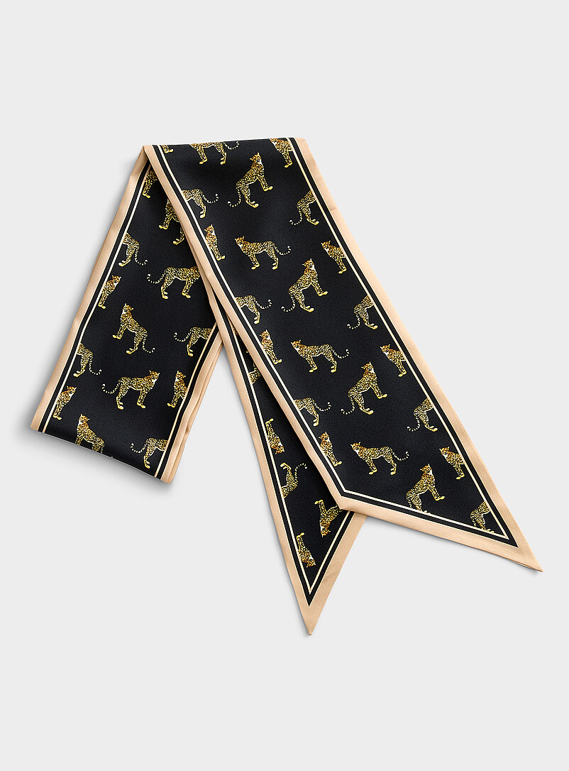 Cheetah tie scarf product image (primary)