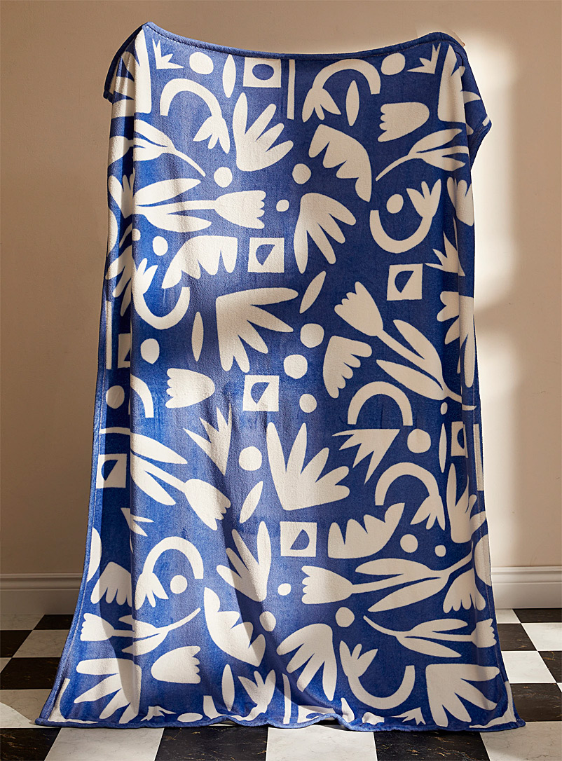 Simons Maison Blue Abstract patterns throw 130 x 180 cm