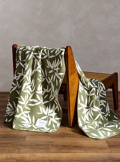 Simons Maison: Le jet&eacute; feuillage apaisant 130 x 170 cm Vert &agrave; motifs