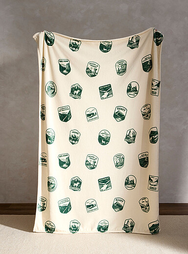 Simons Maison: Le jet&eacute; douce peluche destination nature 130 x 180 cm &Eacute;cru &agrave; motifs