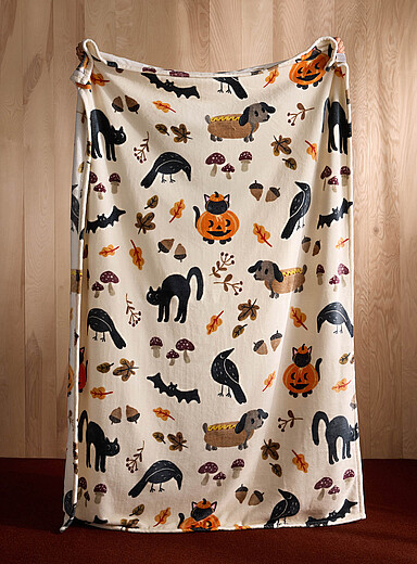 Le jet&eacute; douce peluche nuit d'&eacute;pouvante 130 x 180 cm <b>Collection d'Halloween</b>
