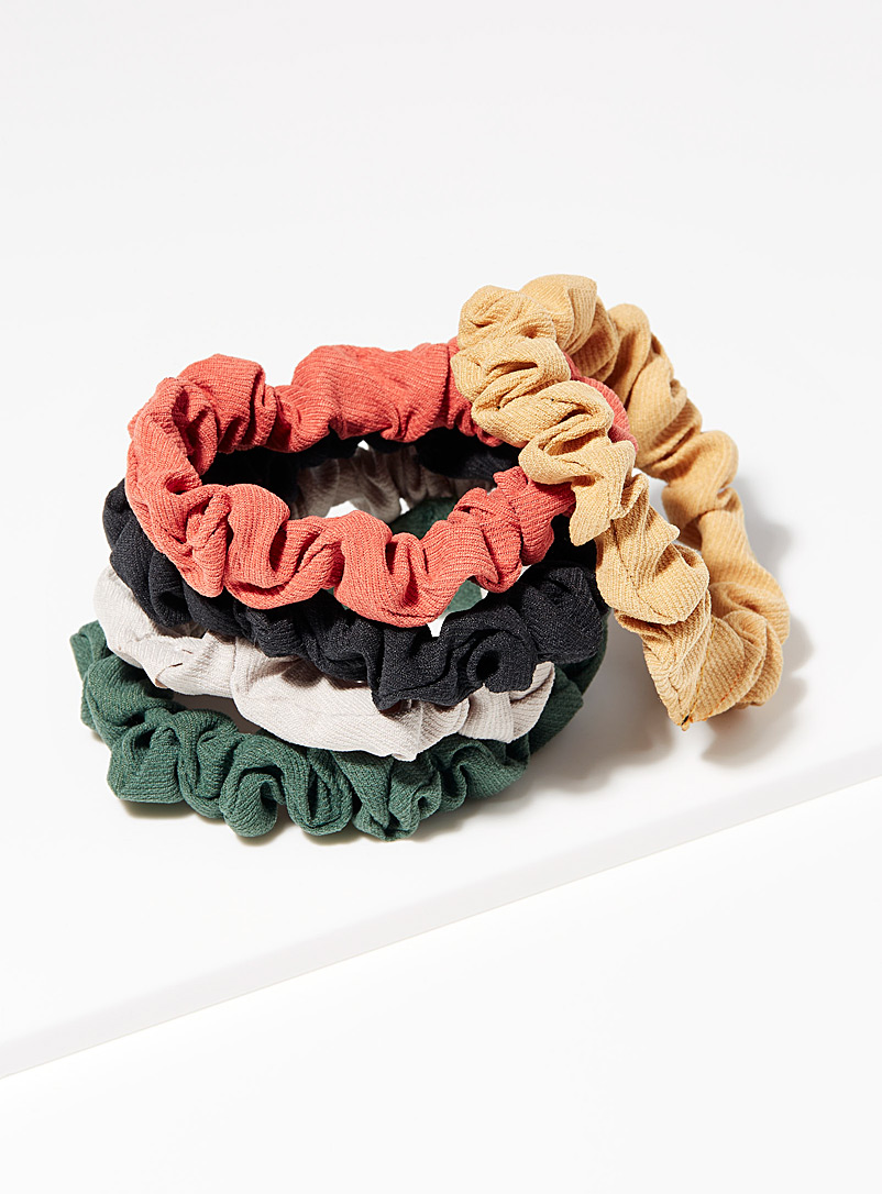 Simons Assorted Colourful scrunchies Set of 5 for women