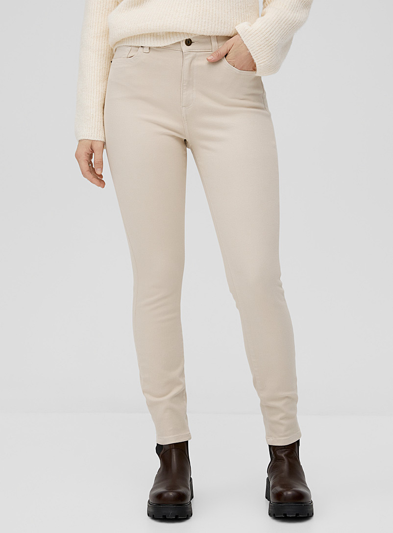 Contemporaine Ivory White Stylish colour stretch skinny jean for women