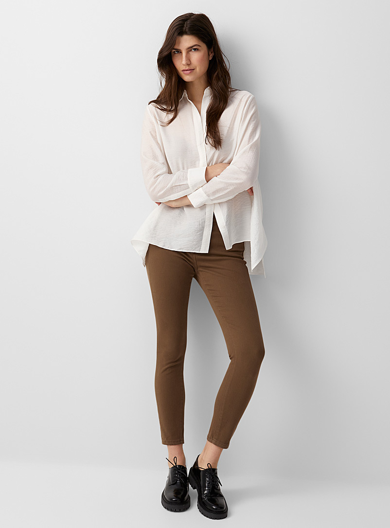 Contemporaine Khaki Stylish colour stretch skinny jean for women