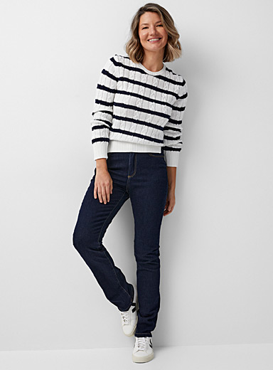 Coloured straight-leg jean, Contemporaine, Regular Waist