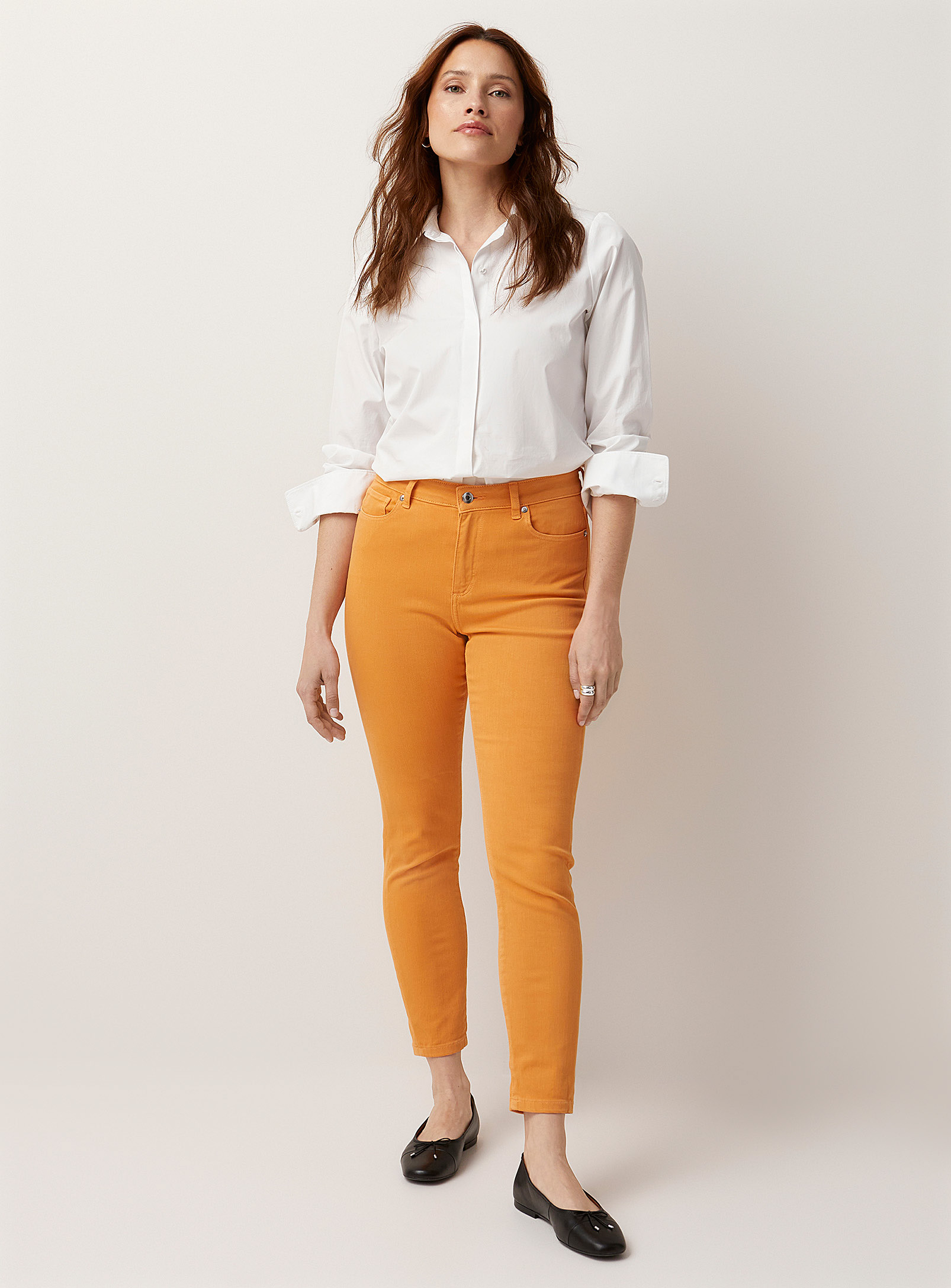Contemporaine Stylish Colour Stretch Skinny Jean In Orange