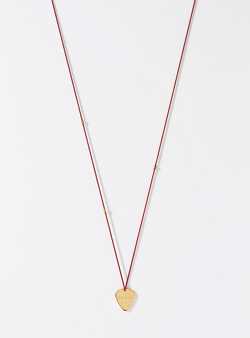 Paul Smith Red Plectrum silk rope necklace for men