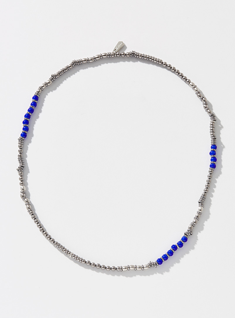 Paul Smith Slate Blue Blue touch multi-bead necklace for men