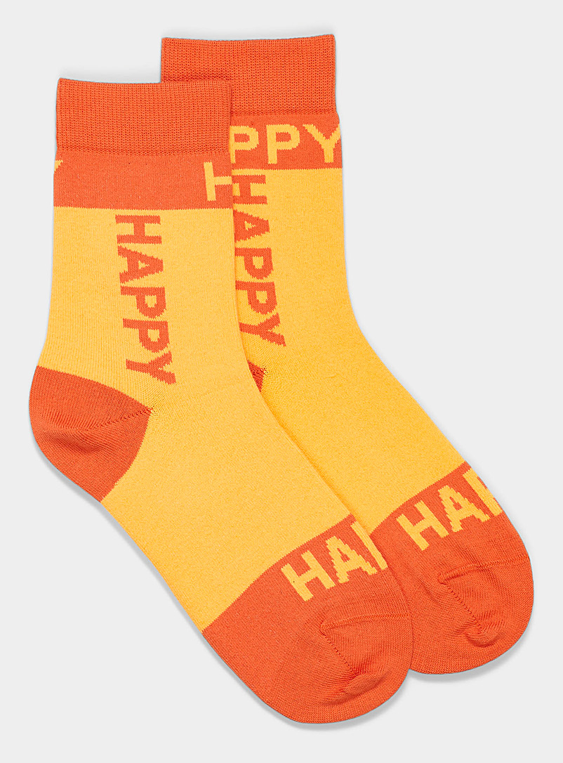 Paul Smith: La chaussette Happy Orange pour femme