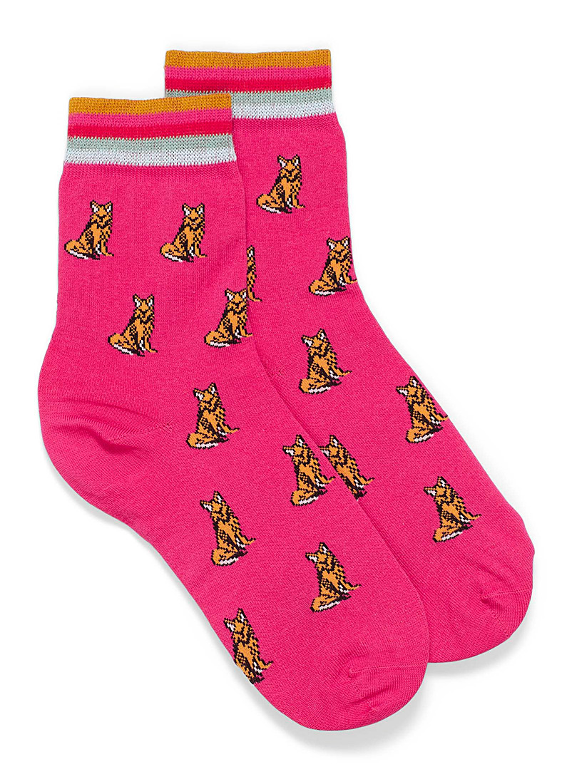 Paul Smith Pink Fox pink socks for women