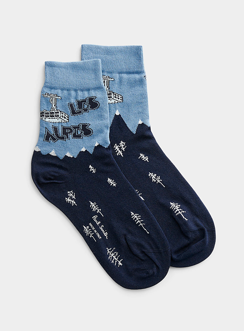 Paul Smith Blue Les Alpes sock for women