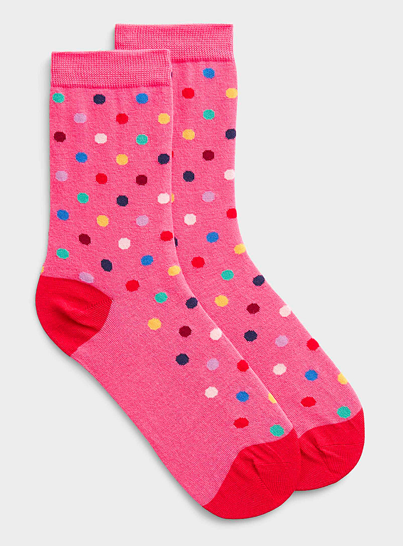 Paul Smith Medium Pink Multicolour dot sock for women