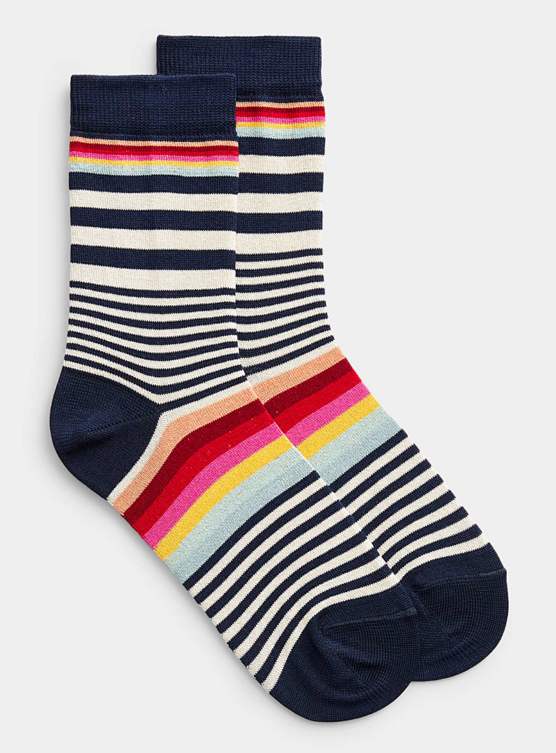 Paul Smith Black and White Fine-stripe sock for women