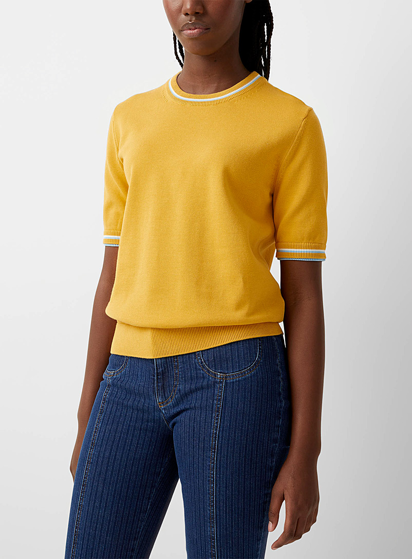 PS Paul Smith Medium Yellow Colourful short-sleeve sweater for women