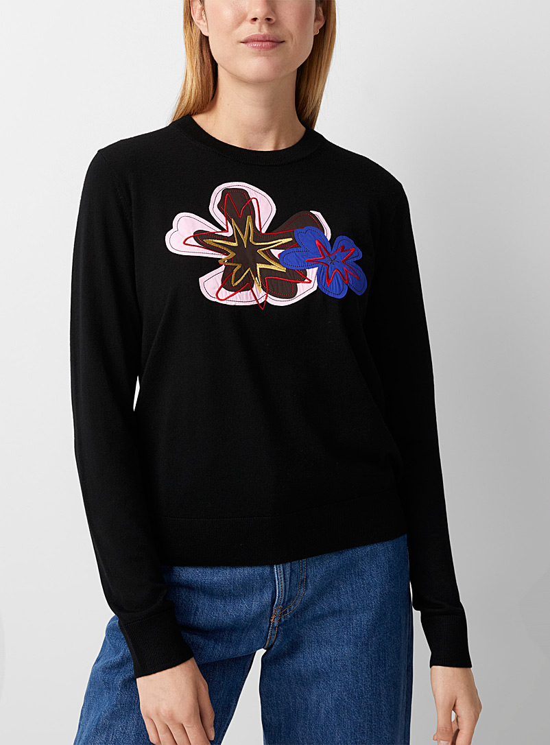 PS Paul Smith Black Floral inserts sweater for women