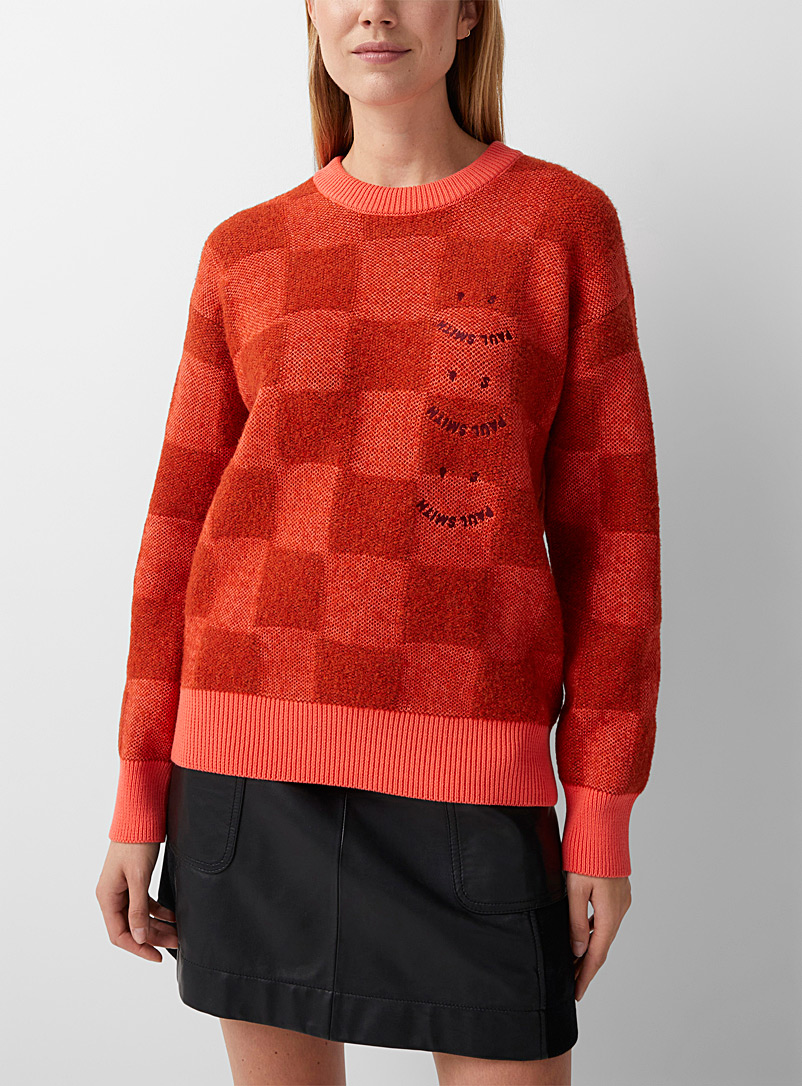 PS Paul Smith Orange Orange checkerboard sweater for women
