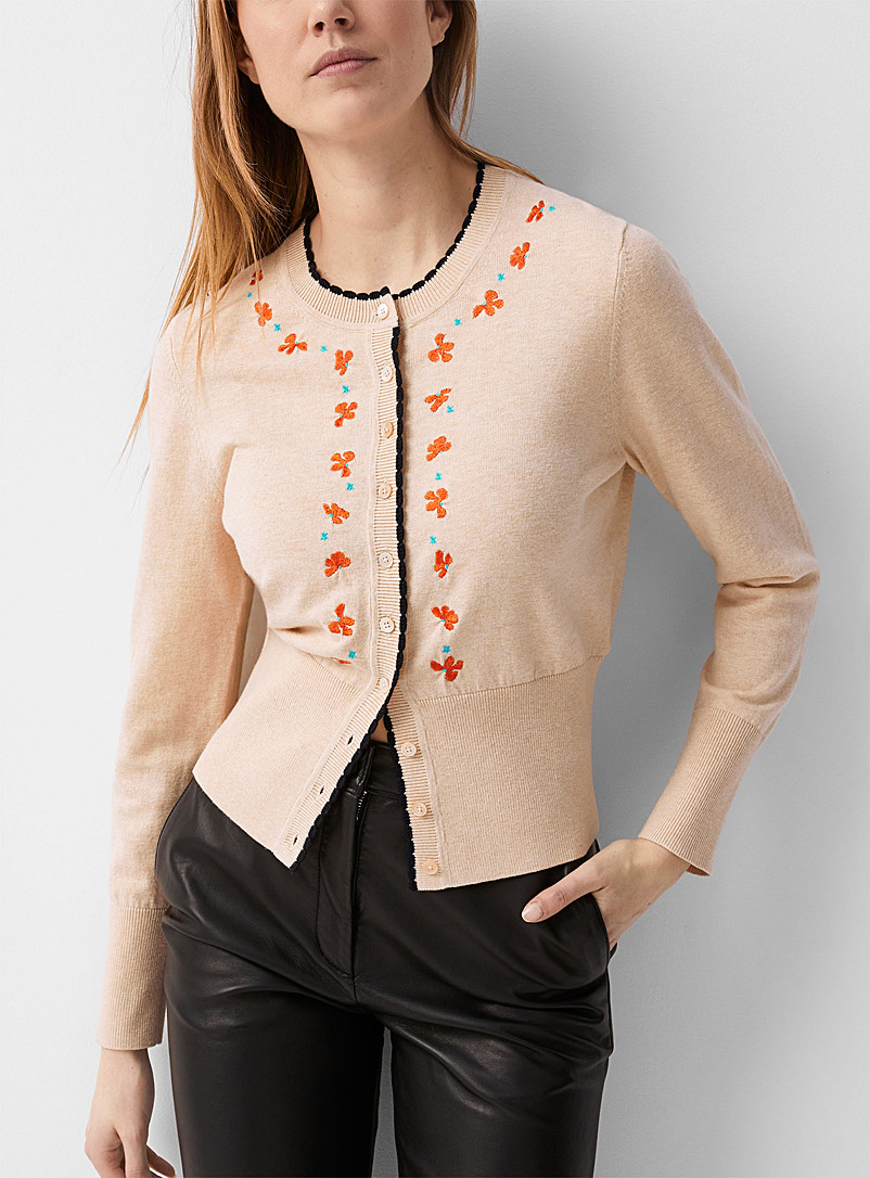 PS Paul Smith White Embroidered flowers cardigan for women