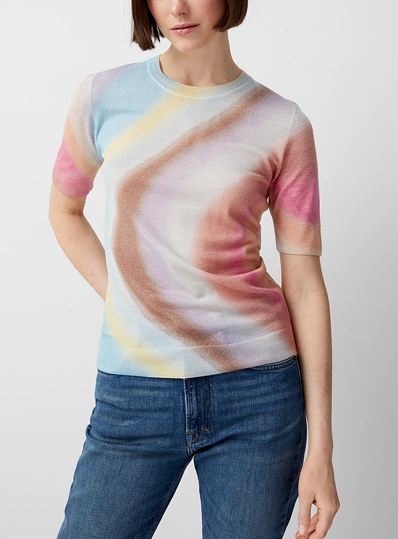 Swirl short-sleeve sweater