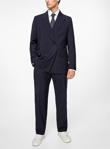 Paul Smith Navy/Midnight Blue Double-breasted wool and mohair suit for men
