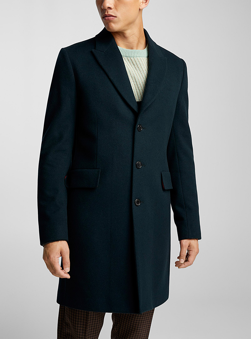 Paul Smith Teal Wool and cashmere overcoat for men