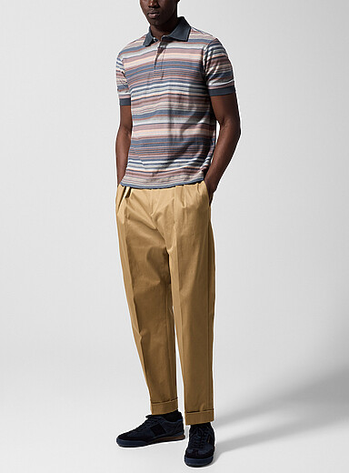 Paul Smith: Le chino &agrave; plis revers cousu Ivoire - Beige cr&egrave;me pour homme