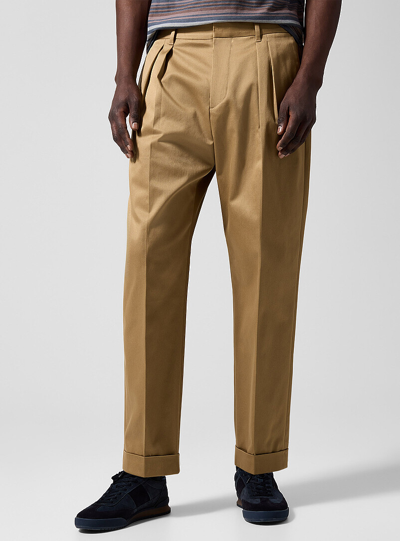 Sewn turn-ups pleated chinos | Paul Smith | Shop Men's Designer