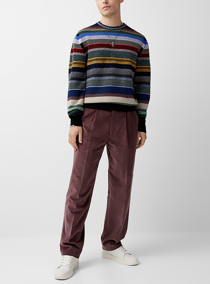 Paul Smith Brown Pleated waist corduroy pant for men