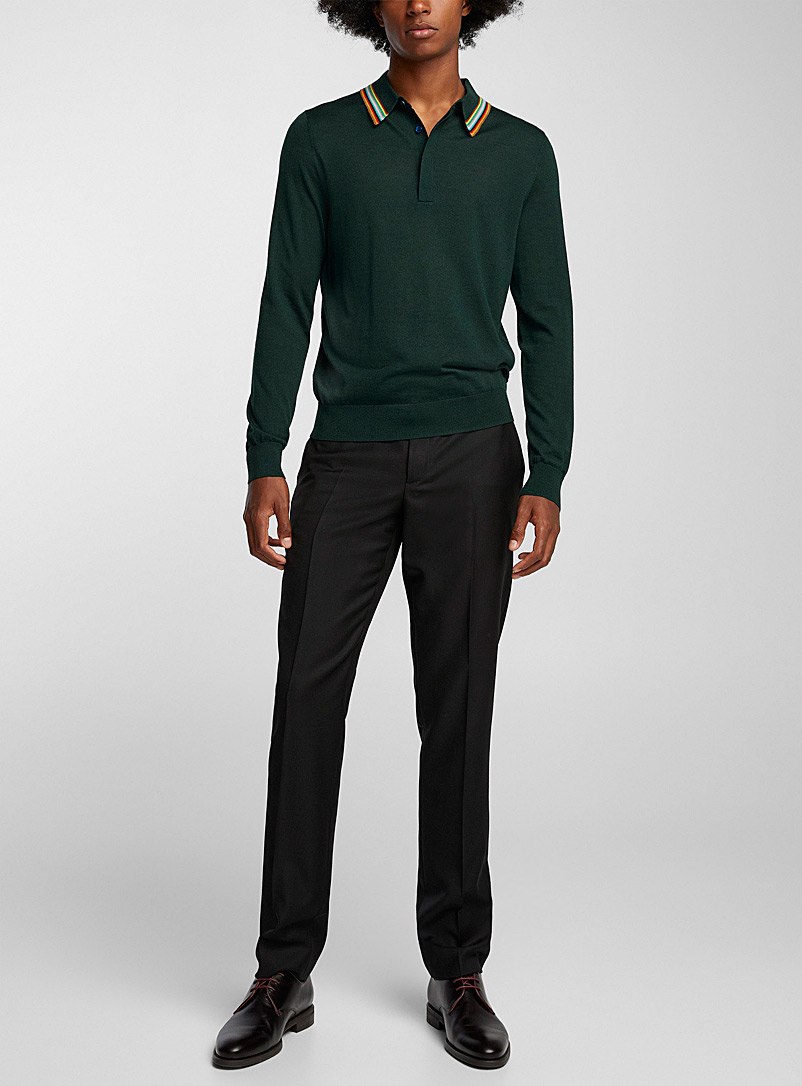 Paul Smith Black Black pure wool twill pant for men