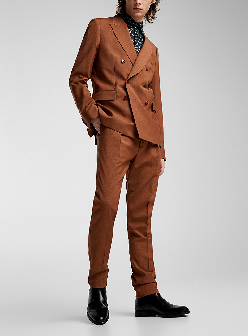 Paul Smith: Le pantalon chambray coloré Cuivre - Rouille pour homme