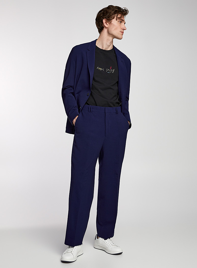 Paul Smith: Le pantalon texture gaufrée Sarcelle - Turquoise pour homme
