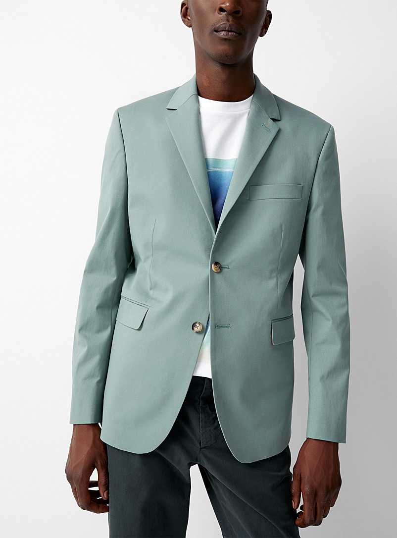 Paul Smith Lime Green Sage green stretch cotton jacket for men