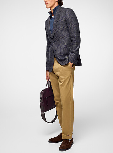 Paul Smith Navy/Midnight Blue Blue-brown Prince of Wales blazer for men