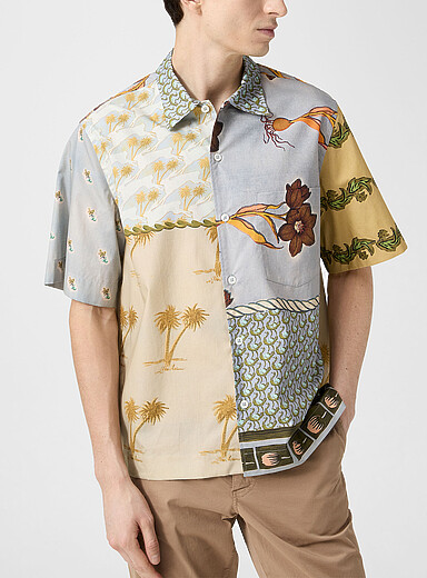 Paul Smith: La chemise fleurs et palmiers Jaune dor&eacute; pour homme