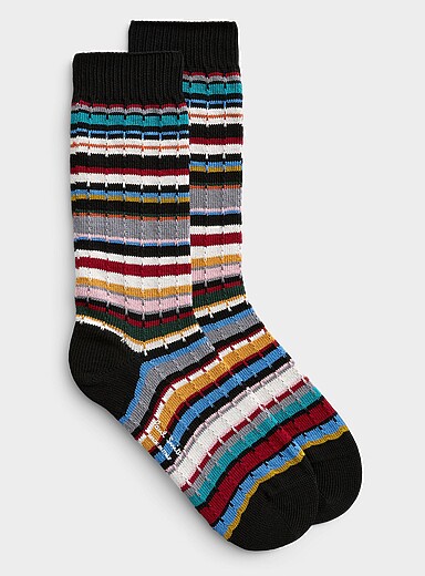 La chaussette c&acirc;bles et rayures