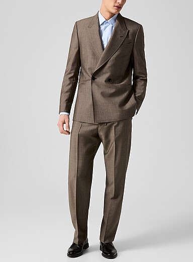 Paul Smith Brown Faux-plain wool-mohair pant for men