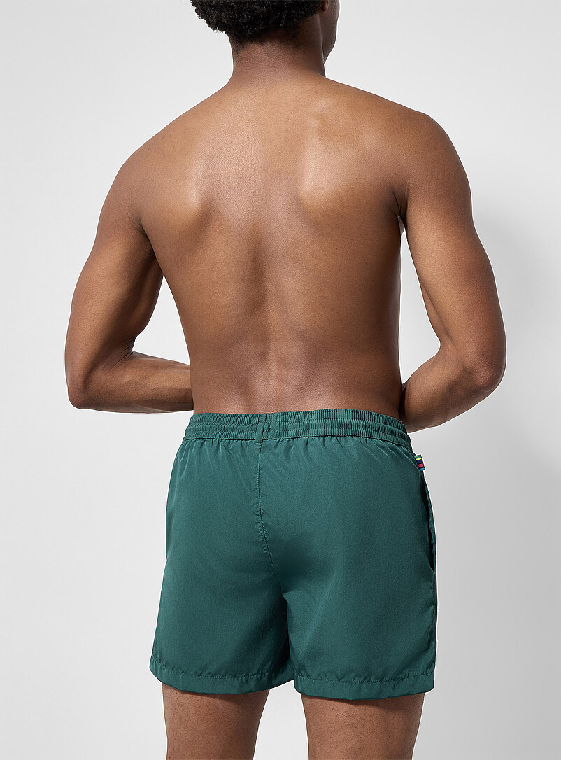 Paul Smith Navy/Midnight Blue Zebra crest swim trunks for men