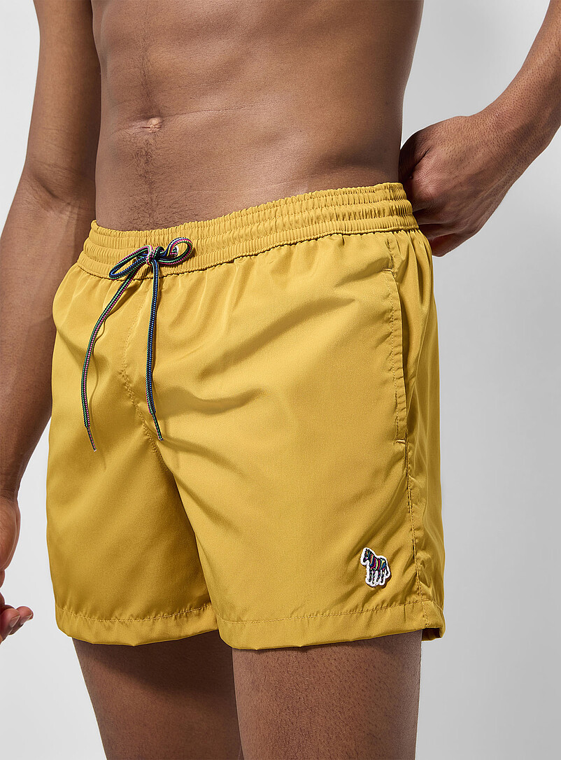 Paul Smith Navy/Midnight Blue Zebra crest swim trunks for men
