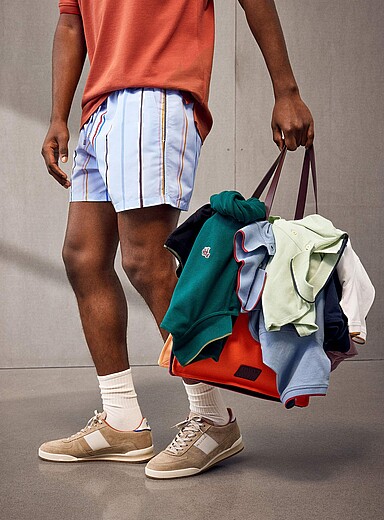 Paul Smith: Le maillot short rayures signature Bleu pour homme