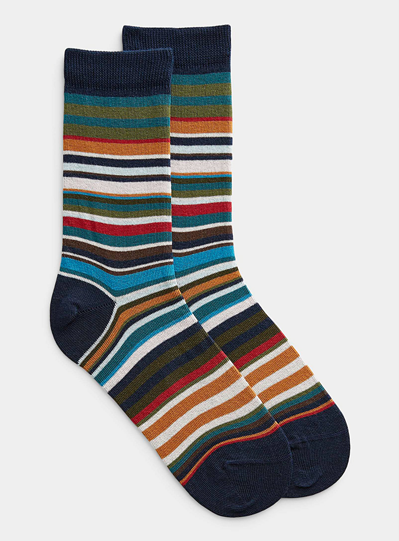 Paul Smith Marine Blue Jewel stripe socks for women