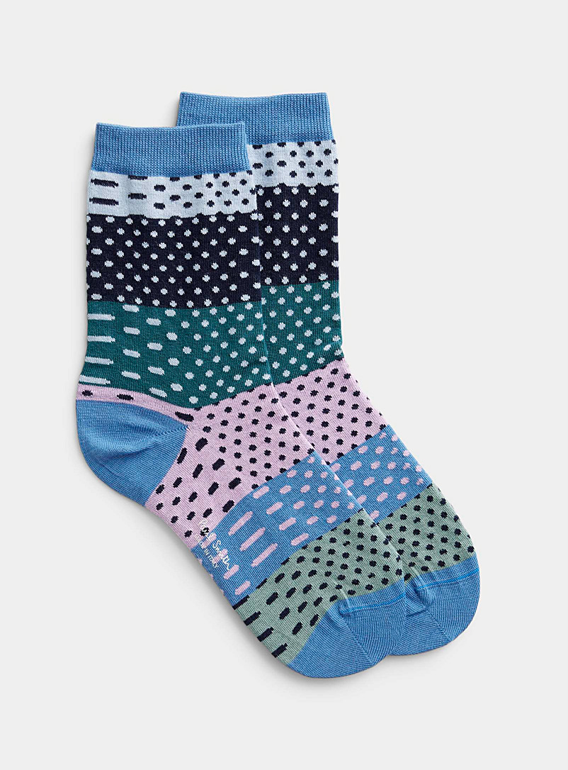 Paul Smith Blue Elongated dot sock for women