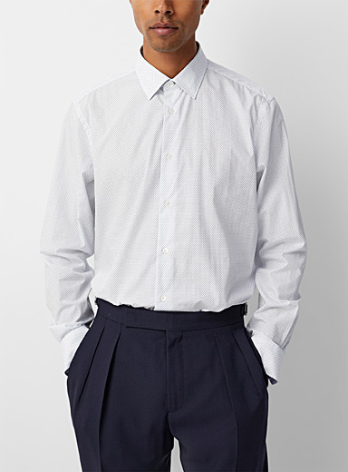 Paul Smith: La chemise popeline micromotifs Blanc pour homme