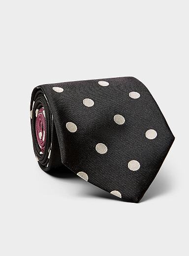 La cravate pure soie &agrave; pois
