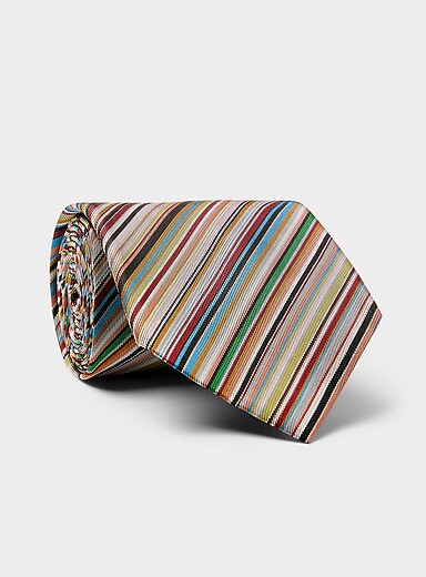 Colourful pure silk tie