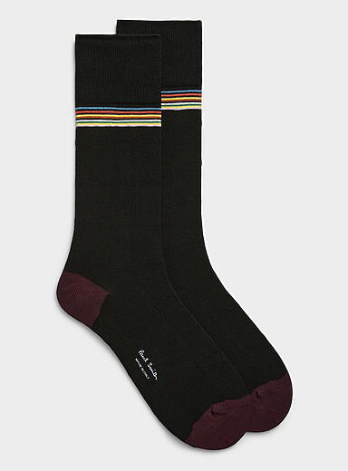 La chaussette habill&eacute;e &agrave; rayures accent